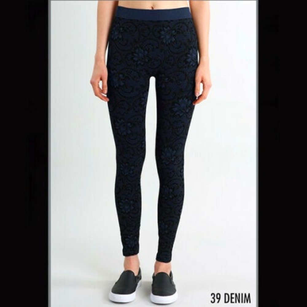 New Blue Floral Zaccardi Ultra Soft Leggings